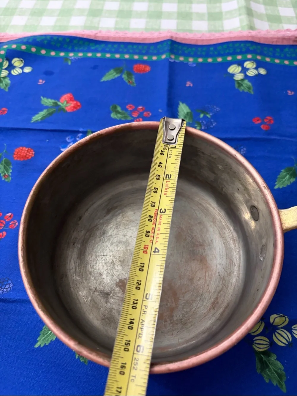 Vintage Copper Saucepan with Brass Handle - Classic Kitchen Pan